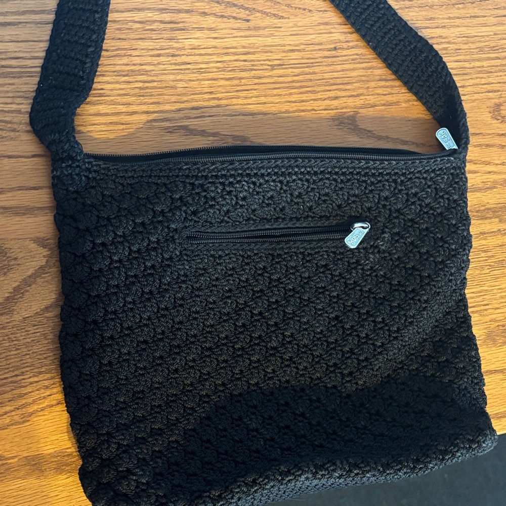 (The Sak )Black Crochet Shoulder Bag